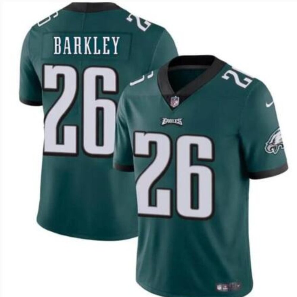 Womens-Eagles #26 Saquon Barkley Green Vapor Limited Stitched Jersey